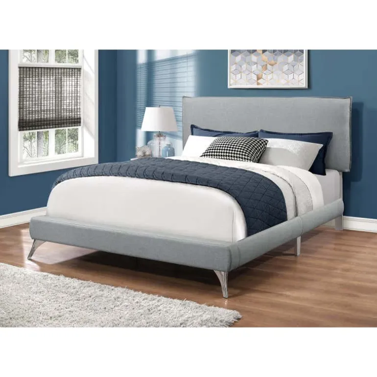 Queen Linen Bed with Headboard (60") - Monarch