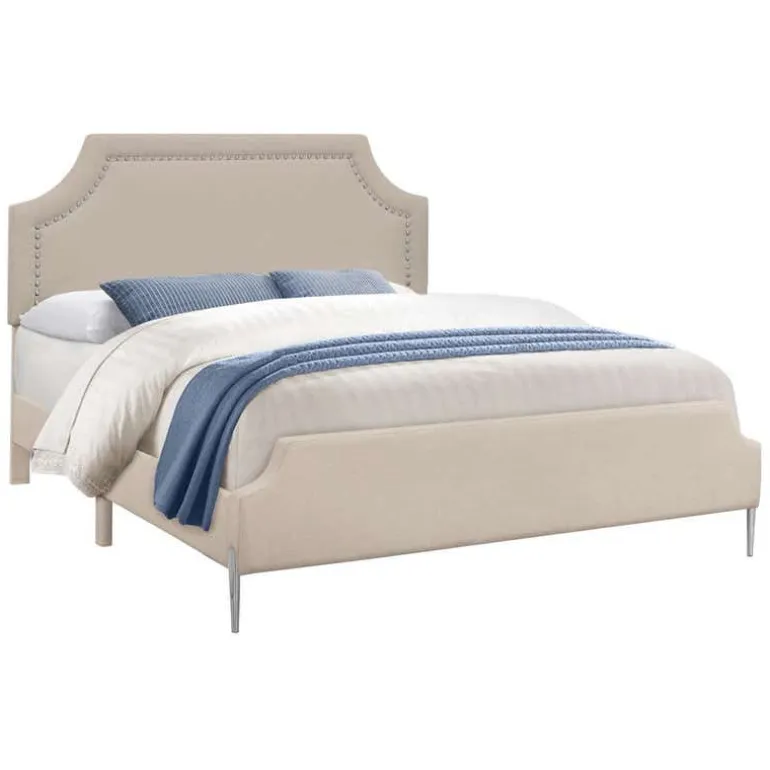 Queen Linen Bed with Headboard (60") - Monarch