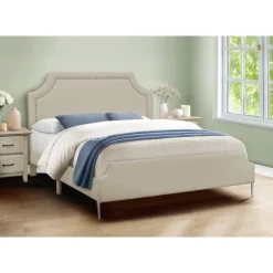 Queen Linen Bed with Headboard (60") - Monarch