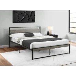 Queen Metal Bed with Headboard (60") - Monarch