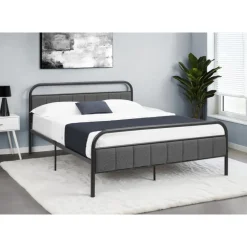 Queen Metal Bed with Headboard (60") - Monarch