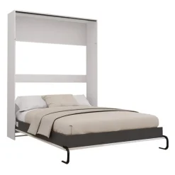 Queen Murphy Bed - White & Grey