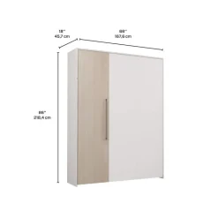 Queen Murphy Bed - White & Grey