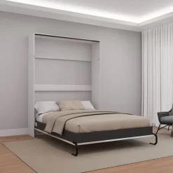 Queen Murphy Bed - White & Grey