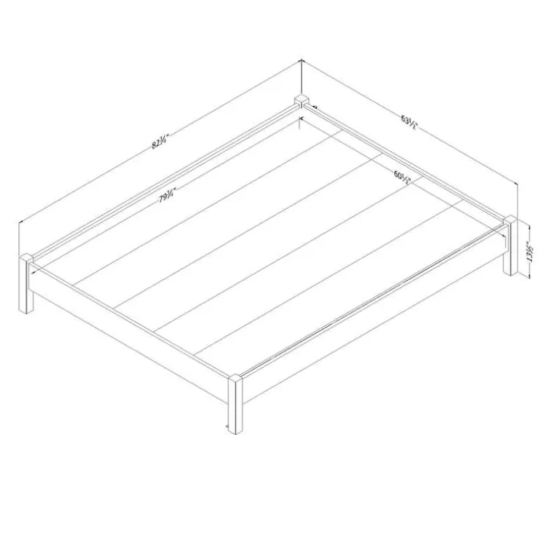 Queen Platform Bed (60") - South Shore