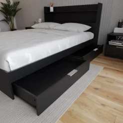Queen Platform Bed with 2-Drawer Storage (60") - Nexera