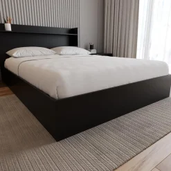 Queen Platform Bed with 2-Drawer Storage (60