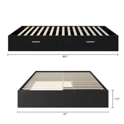 Queen Platform Bed with 2-Drawer Storage (60