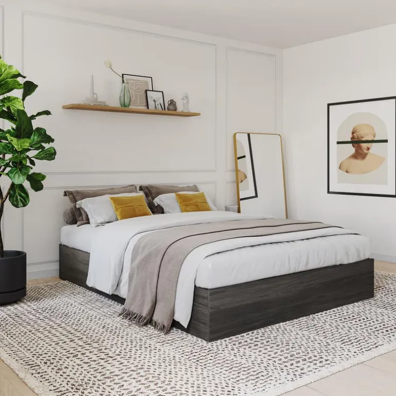 Queen Platform Bed with 3-Drawer Storage (60") - Nexera
