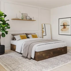 Queen Platform Bed with 3-Drawer Storage (60