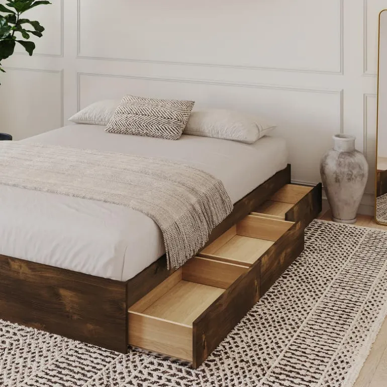 Queen Platform Bed with 3-Drawer Storage (60") - Nexera