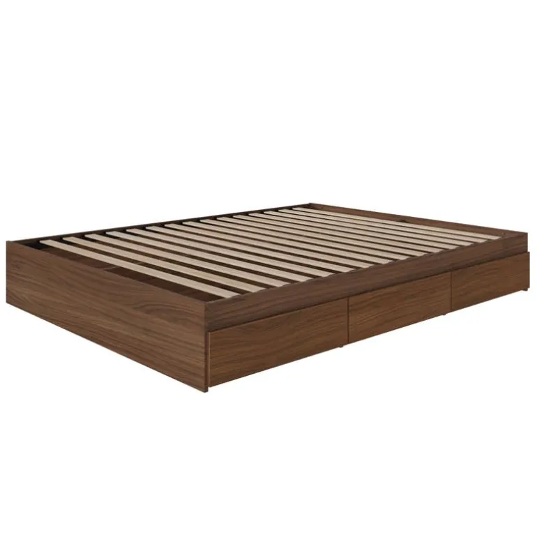 Queen Platform Bed with 3-Drawer Storage (60") - Nexera