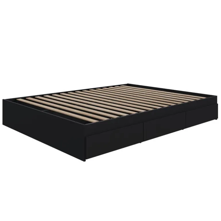 Queen Platform Bed with 3-Drawer Storage (60") - Nexera