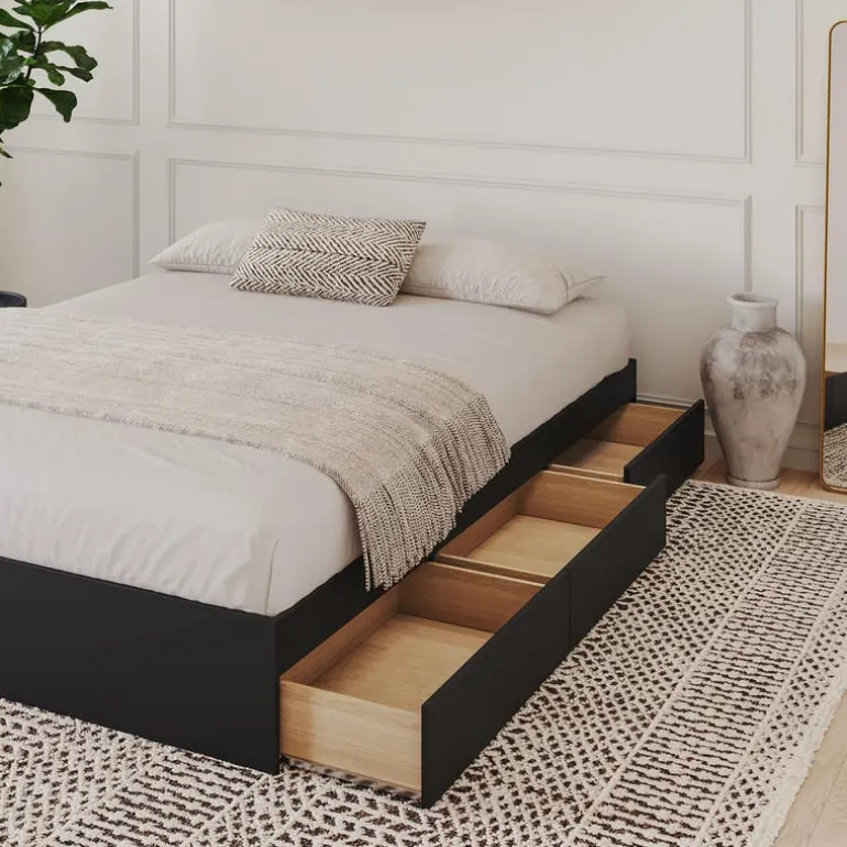 Queen Platform Bed with 3-Drawer Storage (60") - Nexera