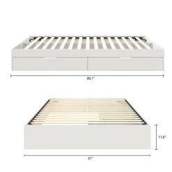 Queen Platform Bed with 2-Drawer Storage (60") - Nexera