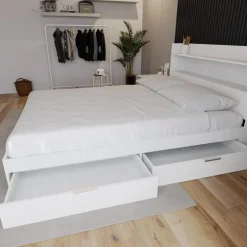 Queen Platform Bed with 2-Drawer Storage (60") - Nexera