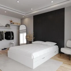 Queen Platform Bed with 2-Drawer Storage (60
