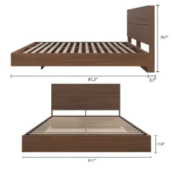 Queen Platform Bed with Headboard (60'') - Nexera