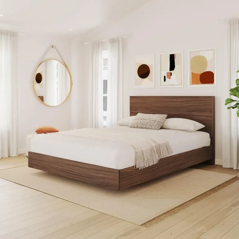 Queen Platform Bed with Headboard (60'') - Nexera