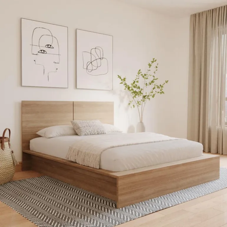 Queen Platform Bed with Headboard (60") - Nexera