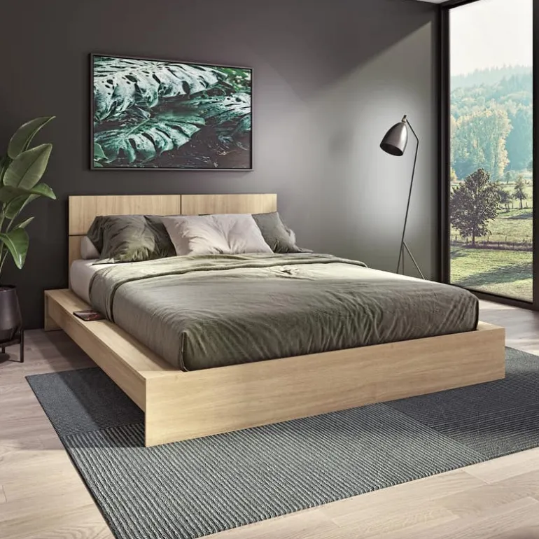 Queen Platform Bed with Headboard (60")