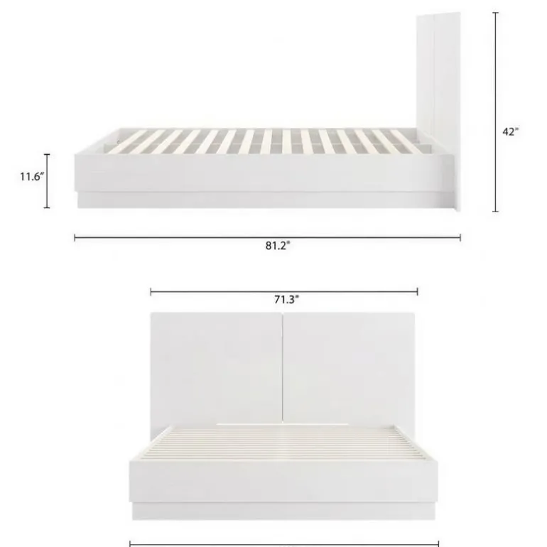 Queen Platform Bed with Headboard (60") - Nexera