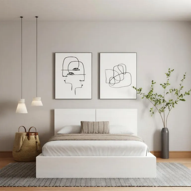 Queen Platform Bed with Headboard (60") - Nexera
