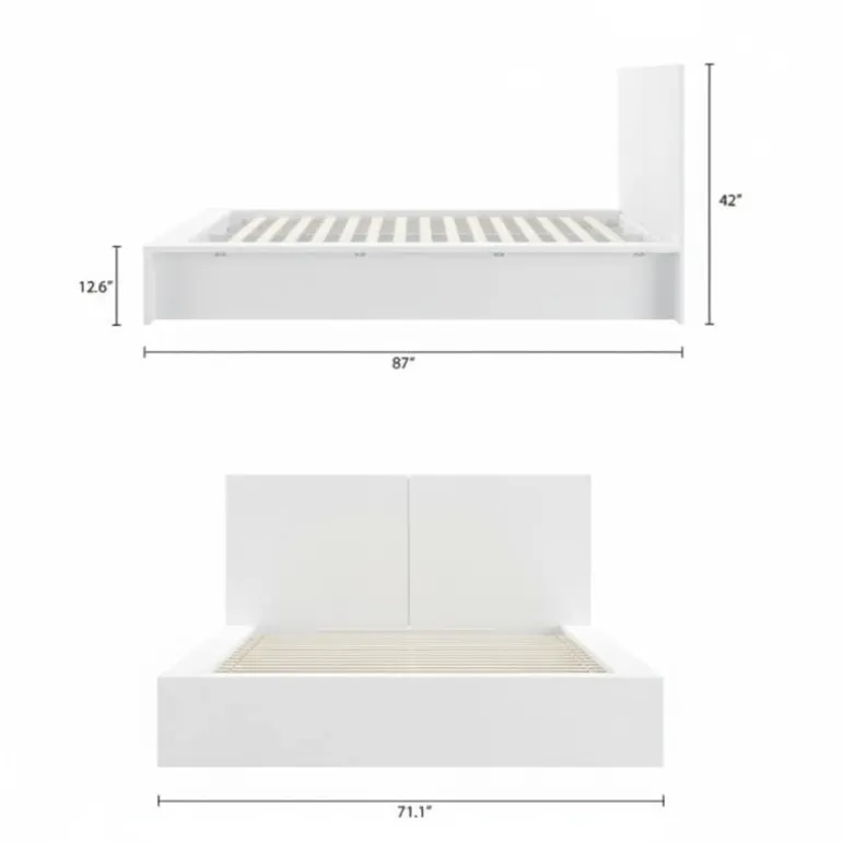 Queen Platform Bed with Headboard (60") - Nexera