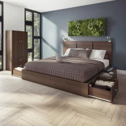 Queen Platform Bed with Headboard (60")