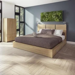 Queen Platform Bed with Headboard (60