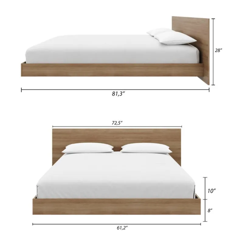 Queen Platform Bed with Headboard (60") - Nexera