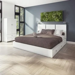 Queen Platform Bed with Headboard (60")