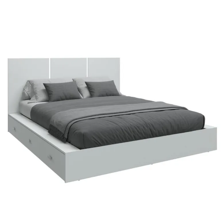 Queen Platform Bed with Headboard (60")