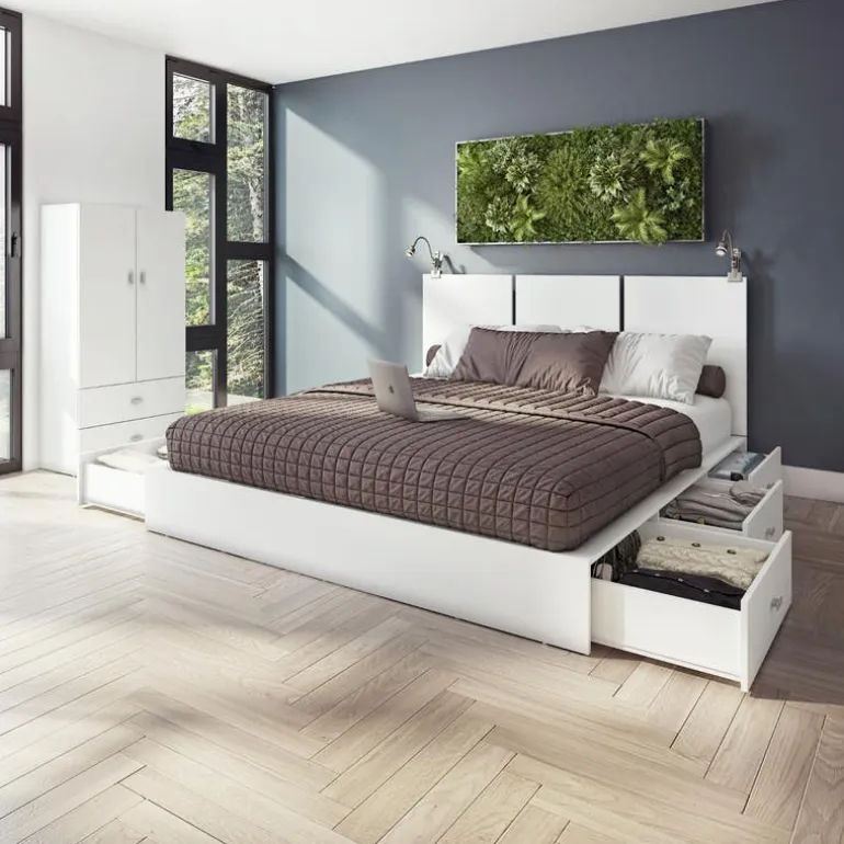 Queen Platform Bed with Headboard (60")