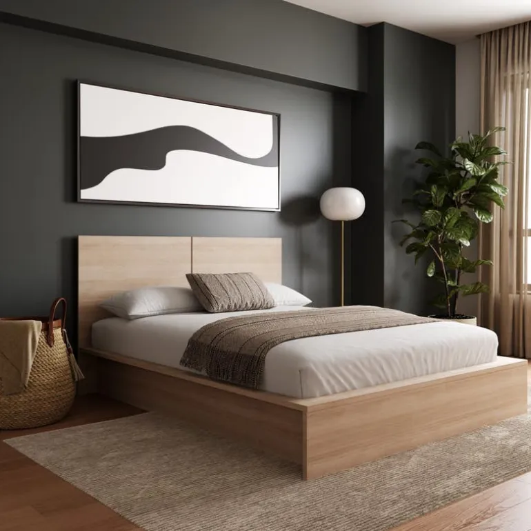 Queen Platform Bed with Headboard (60") - Nexera