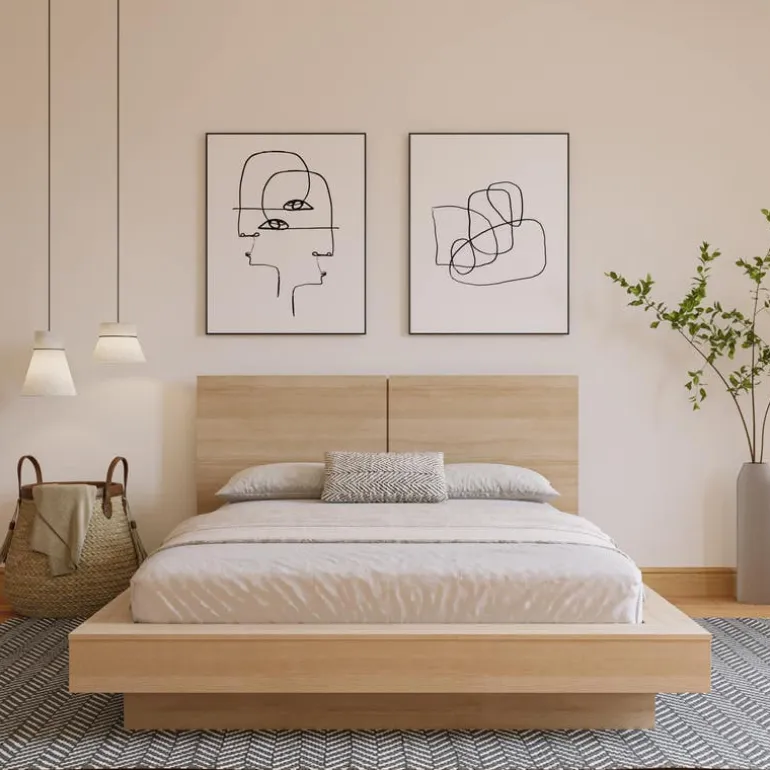 Queen Platform Bed with Headboard (60") - Nexera