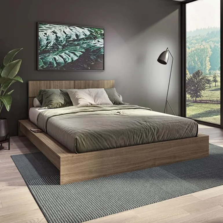 Queen Platform Bed with Headboard (60")