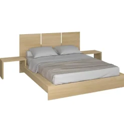 Queen Platform Bed with Integrated Bedside Tables (60")