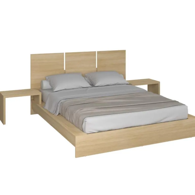 Queen Platform Bed with Integrated Bedside Tables (60")