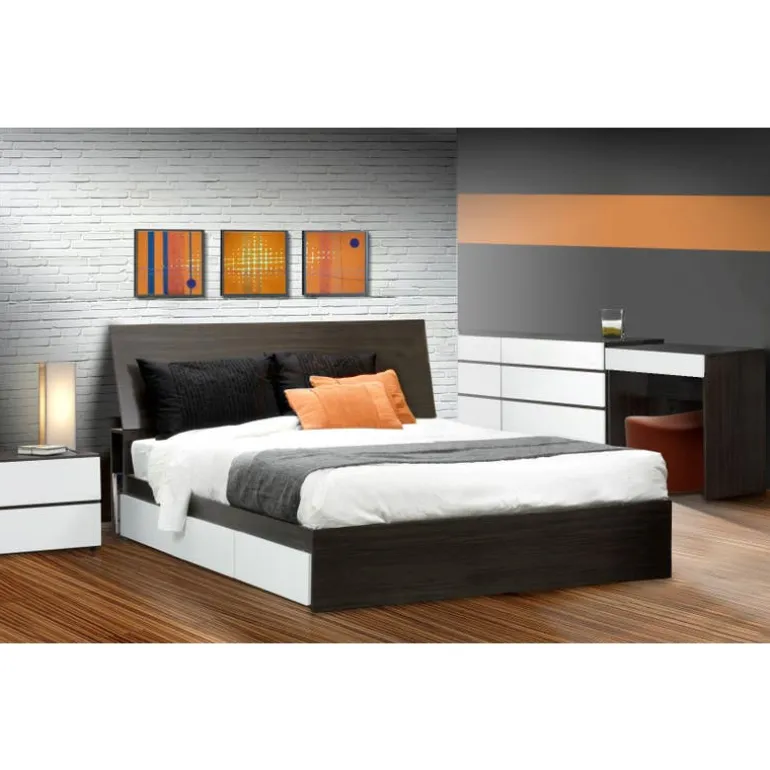 Queen Size Panel Headboard, Ebony - Nexera