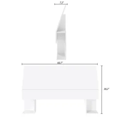 Queen Size Panel Headboard, White - Nexera