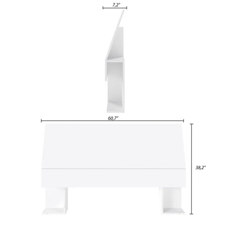 Queen Size Panel Headboard, White - Nexera