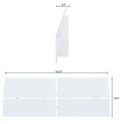 Queen Size Panoramic Panel Headboard, White - Nexera