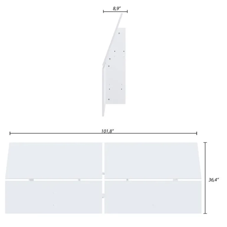 Queen Size Panoramic Panel Headboard, White - Nexera