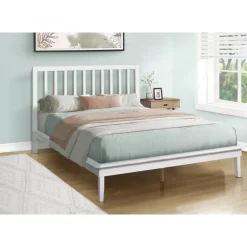 Queen Solid Wood Bed with Headboard (60") - Monarch