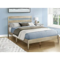 Queen Solid Wood Bed with Headboard (60") - Monarch
