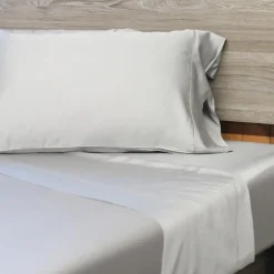 Queen Split-Head Bamboo Rayon Bed Sheet Set - Cement Grey