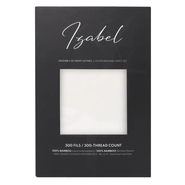 Queen Split-Head Bamboo Rayon Bed Sheet Set - White