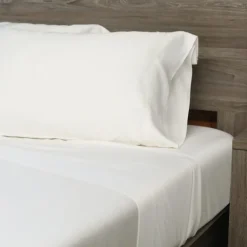 Queen Split-Head Bamboo Rayon Bed Sheet Set - White