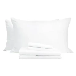 Queen Split-Head Bamboo Rayon Bed Sheet Set - White